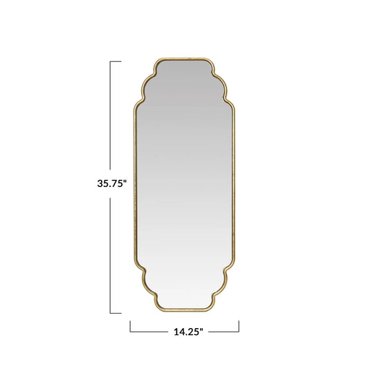 Metal Framed Scalloped Wall Mirror