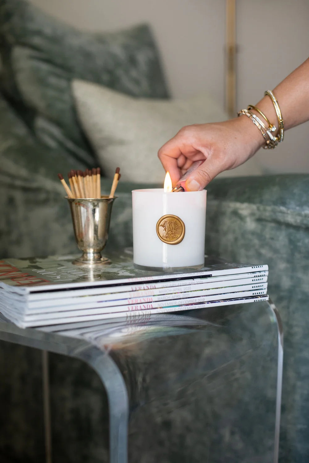 Rosemary Sage Gold Wax Seal Candle