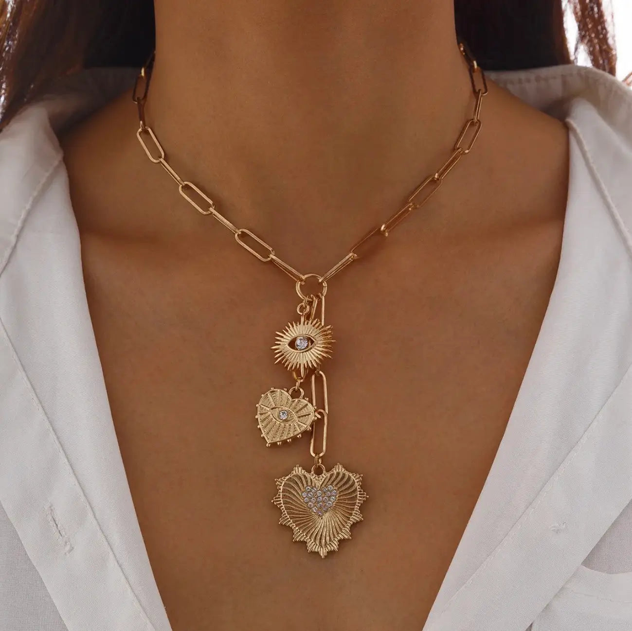Heart & Sun Pendant Necklace