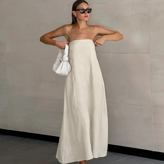 Strapless Maxi Dress Khaki